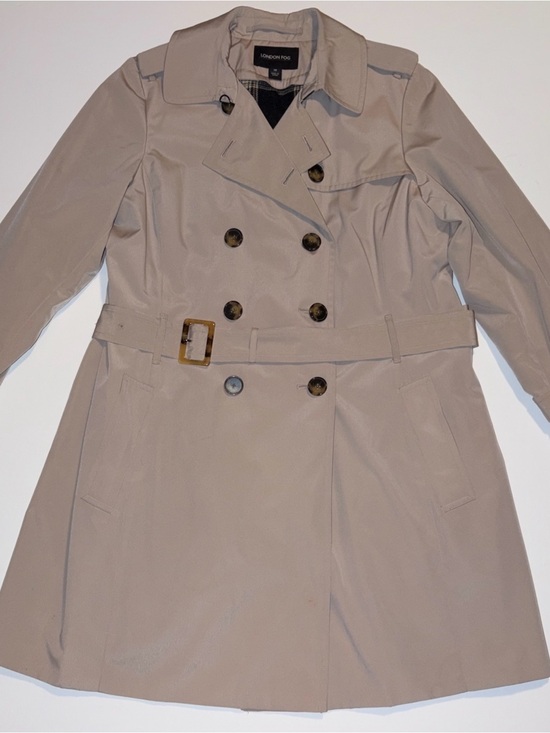 London Fog Jackets & Blazers - London Fog Taupe Double-Breasted Trench Coat with Belt 1X